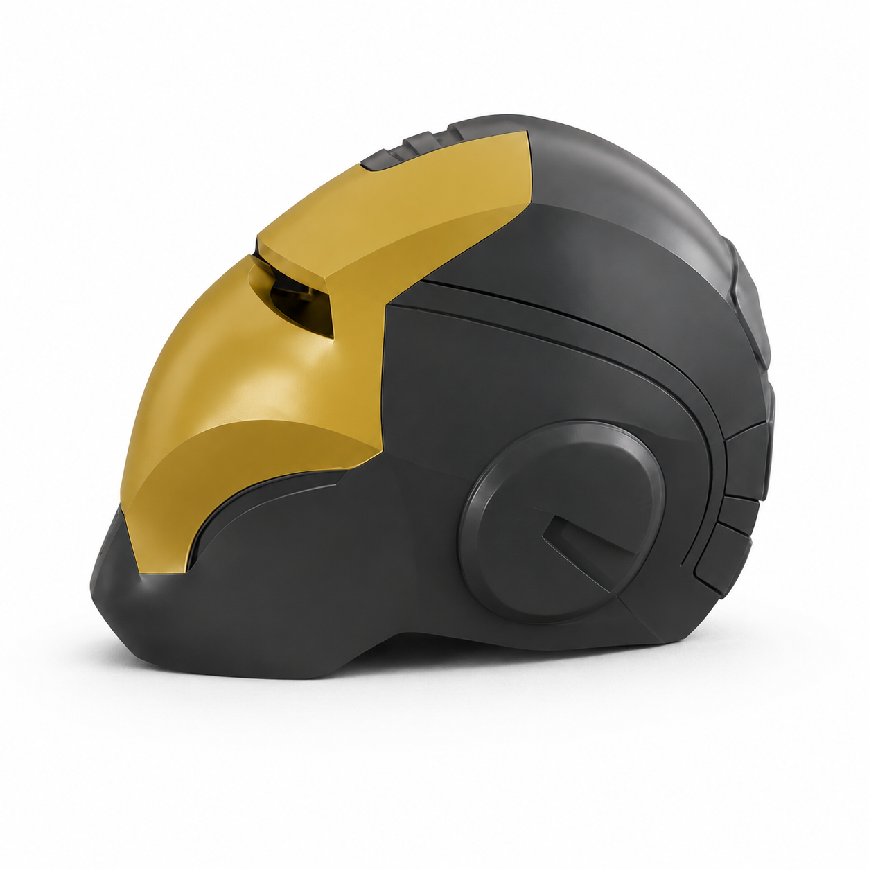 Kryvon Futuristic 3D-Printed Wearable Mask – Graphite Gray & Golden Yellow