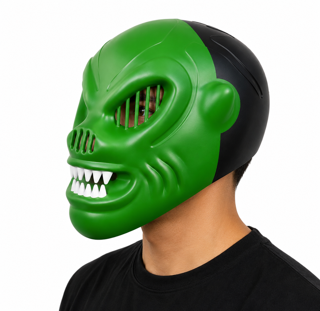 VORAX Creature Mask – Green & Black 3D Printed Costume Mask