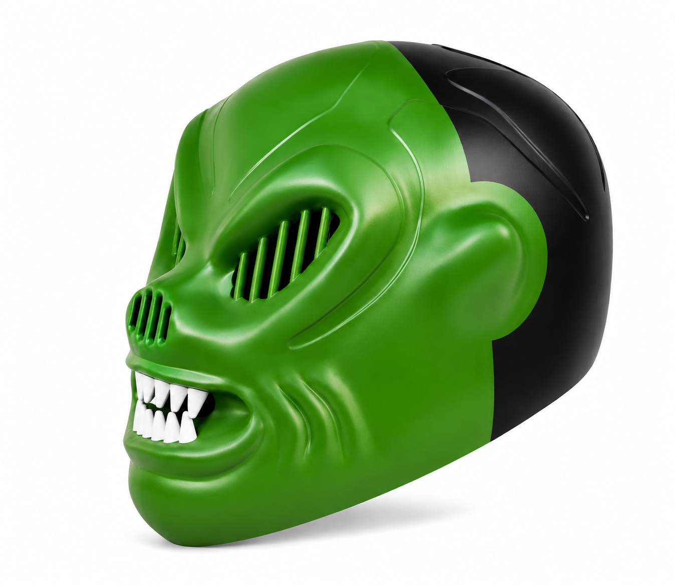 VORAX Creature Mask – Green & Black 3D Printed Costume Mask