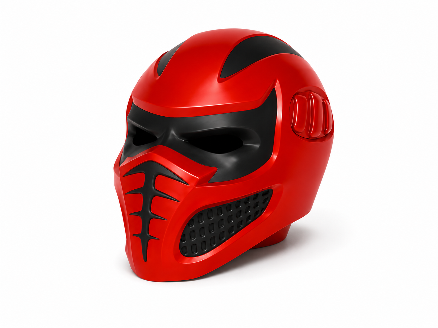 Flex-Axis Vortex Futuristic Full Face Mask – Red & Black