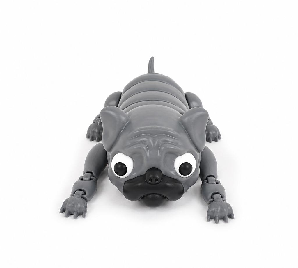 Flexi Pug Articulated Dog – 3D Printed Flexible Puppy Toy