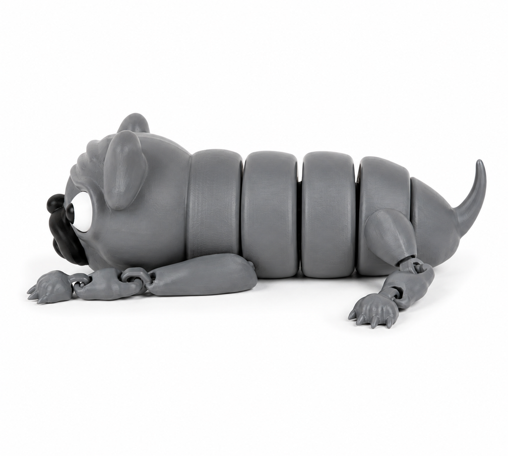 Flexi Pug Articulated Dog – 3D Printed Flexible Puppy Toy