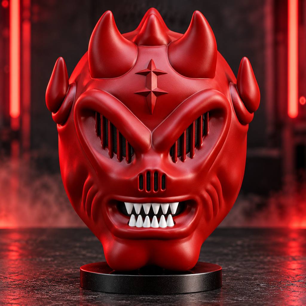 VORAX Ghost Creature Mask | 3D Printed Demon Mask | Red or Blue Full Face Halloween