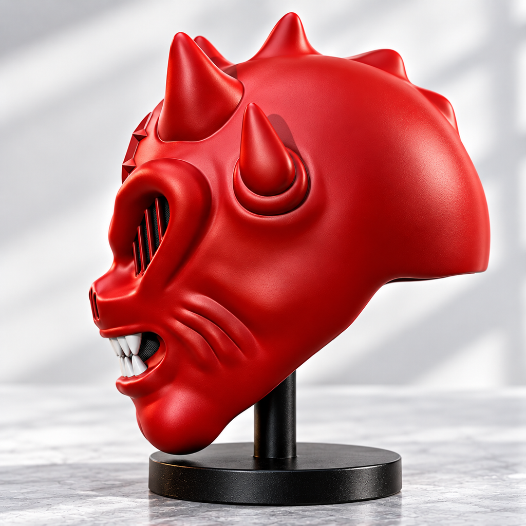 VORAX Ghost Creature Mask | 3D Printed Demon Mask | Red or Blue Full Face Halloween