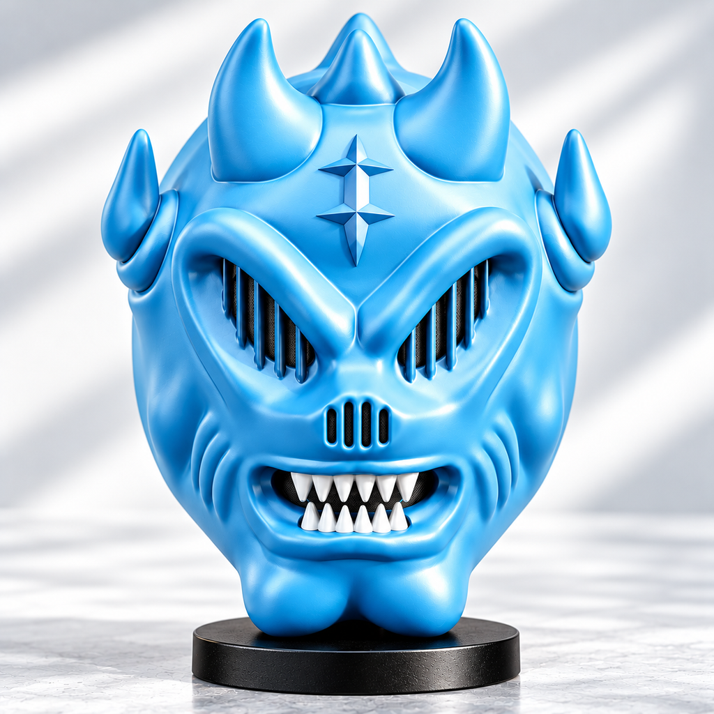 VORAX Ghost Creature Mask | 3D Printed Demon Mask | Red or Blue Full Face Halloween
