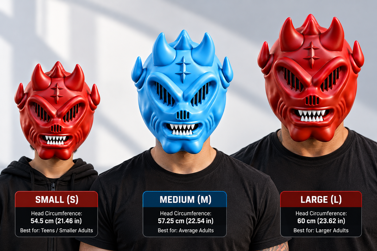 VORAX Ghost Creature Mask | 3D Printed Demon Mask | Red or Blue Full Face Halloween