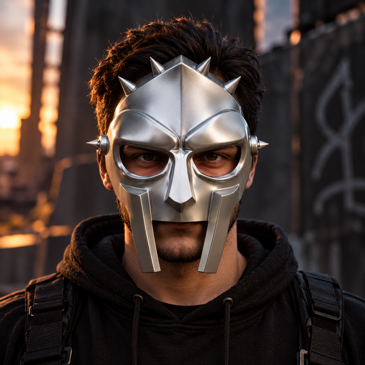 AERON Spartan Face Mask – Futuristic Warrior 3D Printed Costume Mask