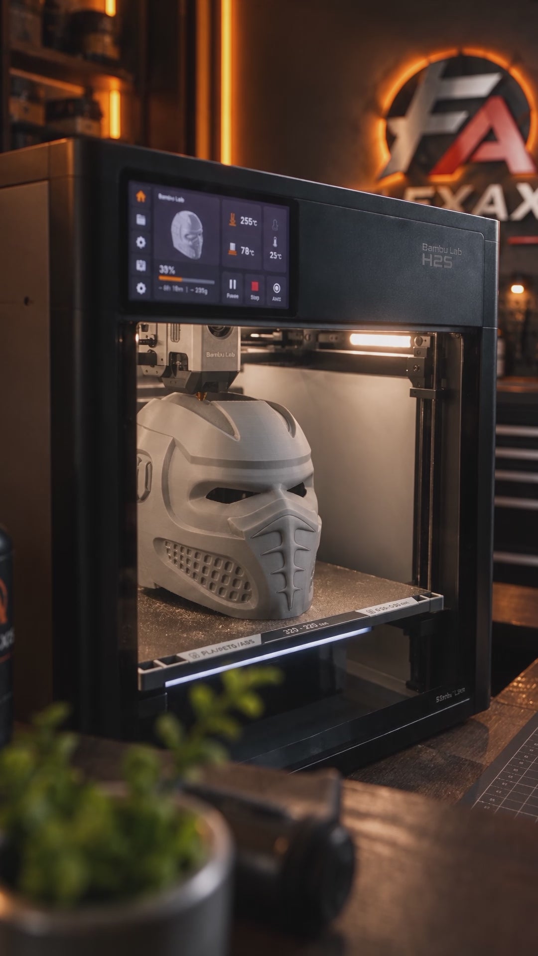 Vortex Mask – Futuristic Full Face 3D Printed Wearable Mask – Original Sci-Fi Costume Design